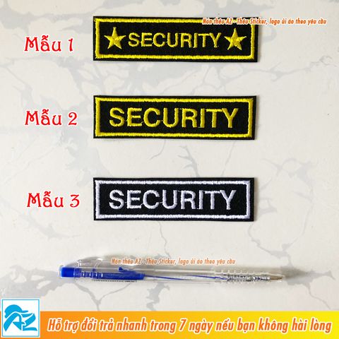  Sticker vải ủi thêu logo bảo vệ Security - Patch ủi áo thun balo S149 