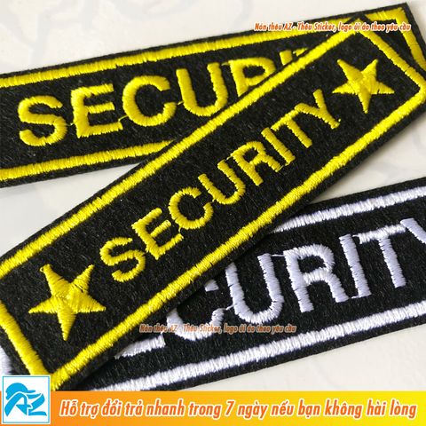  Sticker vải ủi thêu logo bảo vệ Security - Patch ủi áo thun balo S149 