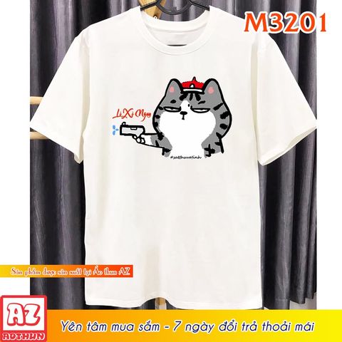 Áo thun hình hoàng thượng mèo tết 2023 dễ thương - Vải cotton thái thoáng mát 