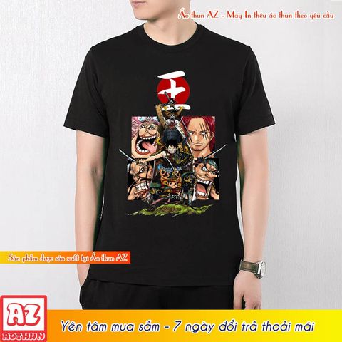  Áo thun One Piece Luffy và Tứ Hoàng màu đen - Có size trẻ em M2797 