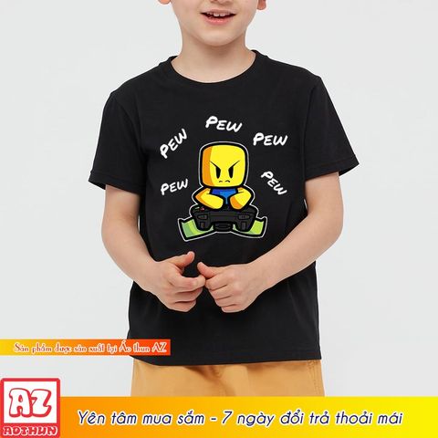  Áo thun trẻ em in hình roblox pew pew simulator cho bé - Vải cotton thái M3208 