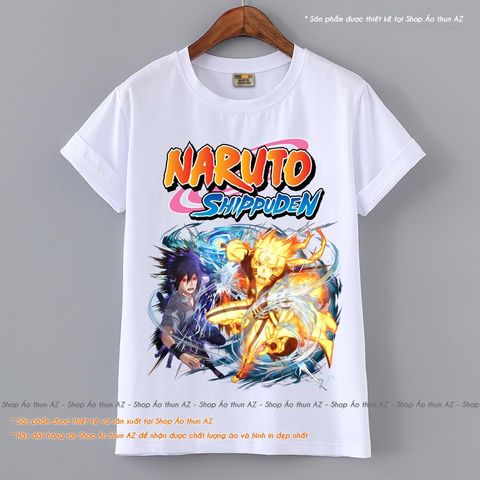  Áo thun Anime Naruto Sasuke (có size trẻ em) - Cotton Thái M2460 