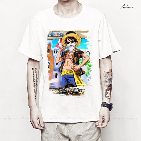  Áo thun Anime Đảo Hải Tặc One Piece Luffy - Mẫu mới Cotton Thái M2350 