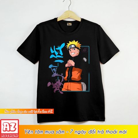  Áo thun anime in hình Naruto màu đen - Mẫu mới M2947 