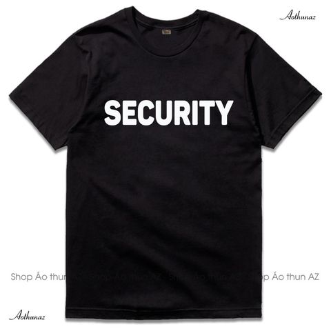  Áo thun Nam màu đen in logo SECURITY đẹp - Cotton Thái M2449 