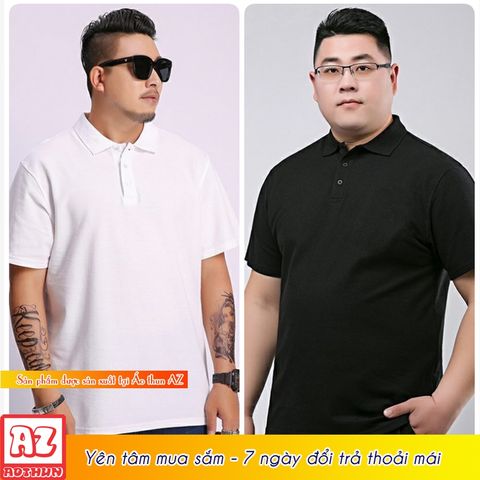  Áo thun polo nam cổ trụ trơn vải cá sấu - Có size trên 100kg 4XL 5XL 6XL 