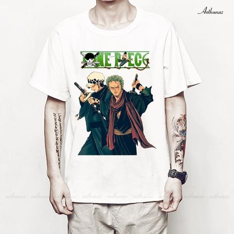  Áo thun Anime Đảo Hải Tặc One Piece Zoro Trafalgar Law - Mẫu mới M2343 