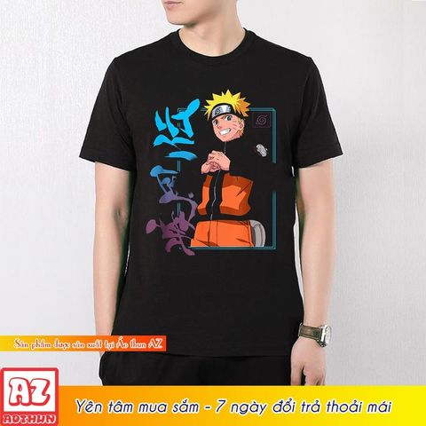  Áo thun anime in hình Naruto màu đen - Mẫu mới M2947 