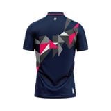 Áo Pickleball - Tennis polo họa tiết xanh đen