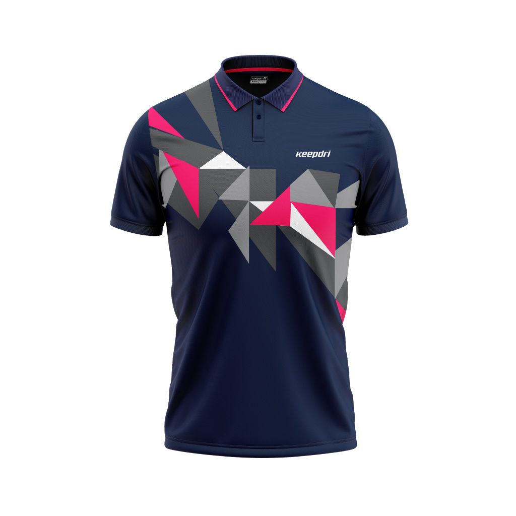 Áo Pickleball - Tennis polo họa tiết xanh đen