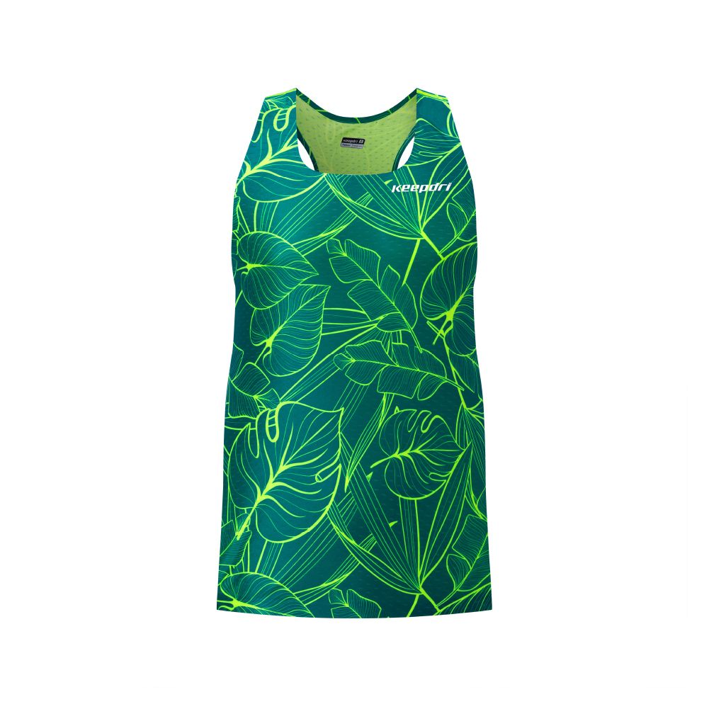 Áo Tanktop Chạy Bộ Họa Tiết Lá Seamless - Không Đường May