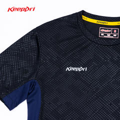 Áo Thun Chạy Bộ Họa Tiết Keepdri Màu Đen Xanh KTMDEXD07