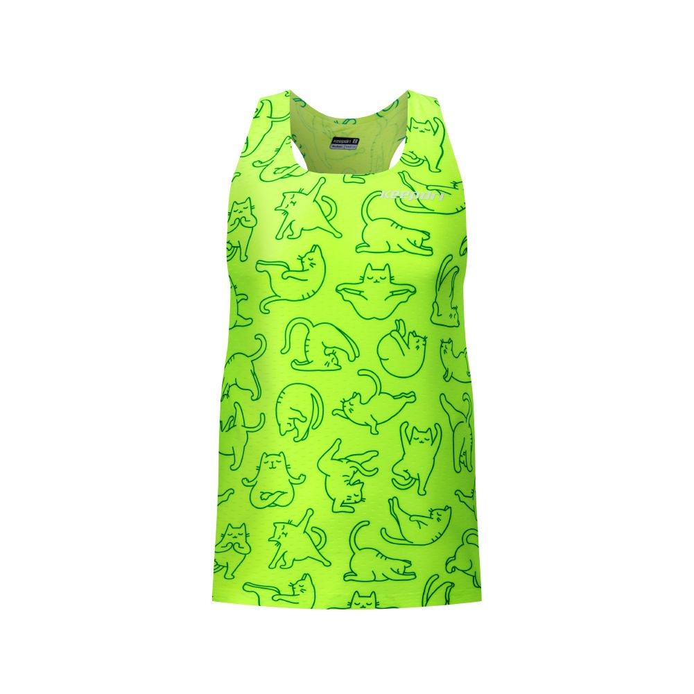 Áo Tanktop Chạy Bộ Họa Tiết Mèo Seamless  - Không Đường May