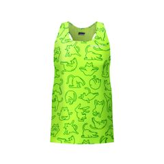 Áo Tanktop Chạy Bộ Họa Tiết Mèo Seamless  - Không Đường May