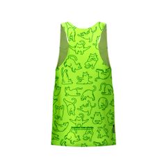 Áo Tanktop Chạy Bộ Họa Tiết Mèo Seamless  - Không Đường May
