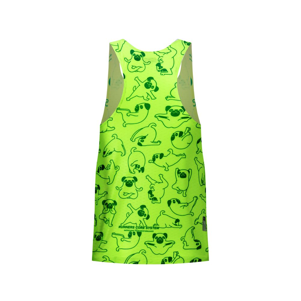 Áo Tanktop Chạy Bộ Họa Tiết Chó Pug Seamless - Không Đường May