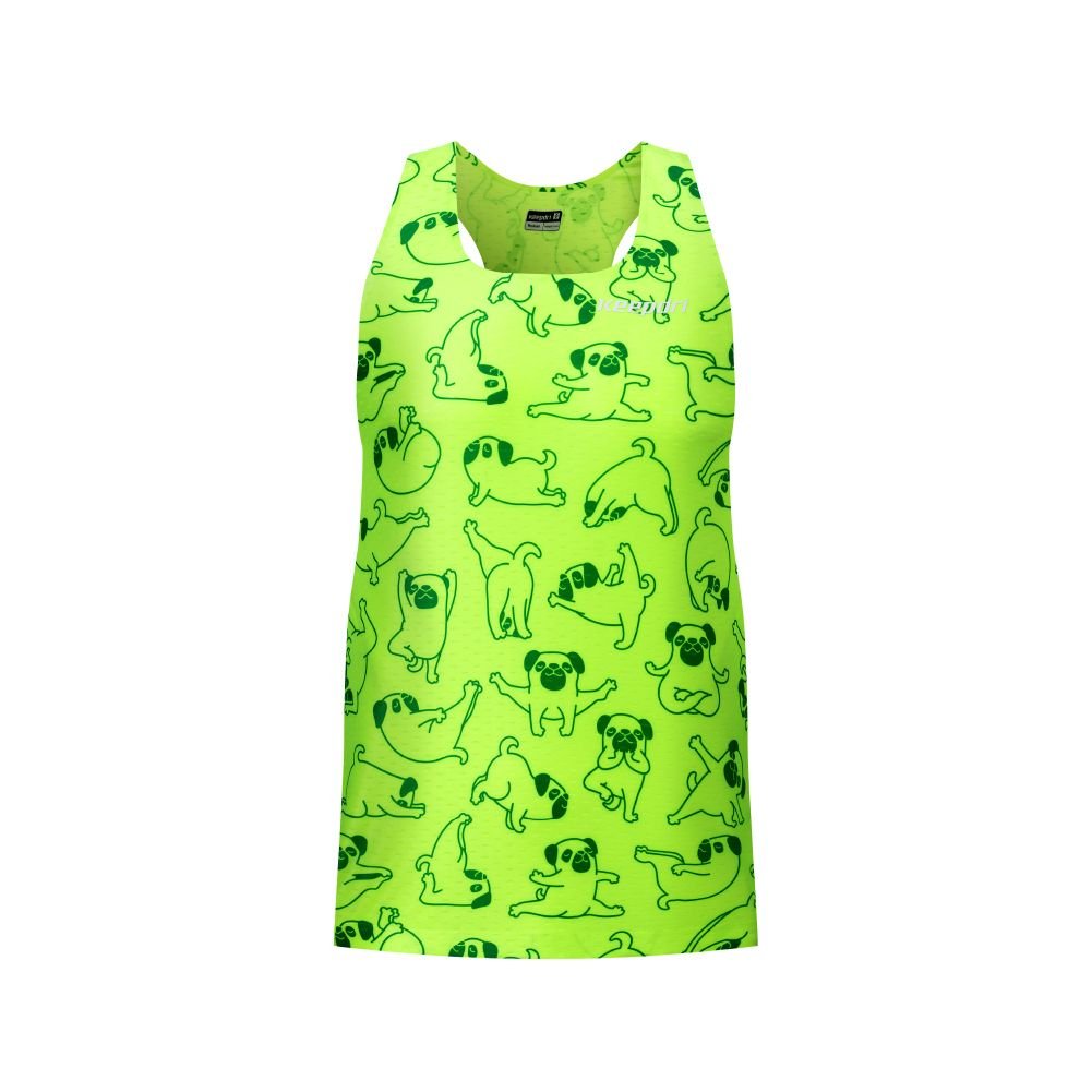 Áo Tanktop Chạy Bộ Họa Tiết Chó Pug Seamless - Không Đường May