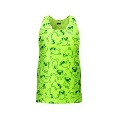 Áo Tanktop Chạy Bộ Họa Tiết Chó Pug Seamless - Không Đường May