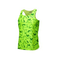 Áo Tanktop Chạy Bộ Họa Tiết Chó Pug Seamless - Không Đường May