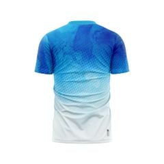 Áo thun chạy bộ họa tiết chấm bi xanh trắng co giãn 4 chiều - Thương hiệu Keepdri