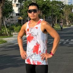 Áo singlet chạy bộ công nghệ cao họa tiết hồng