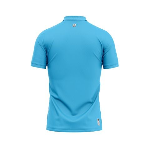 Áo thun đồng phục polo họa tiết xanh ya