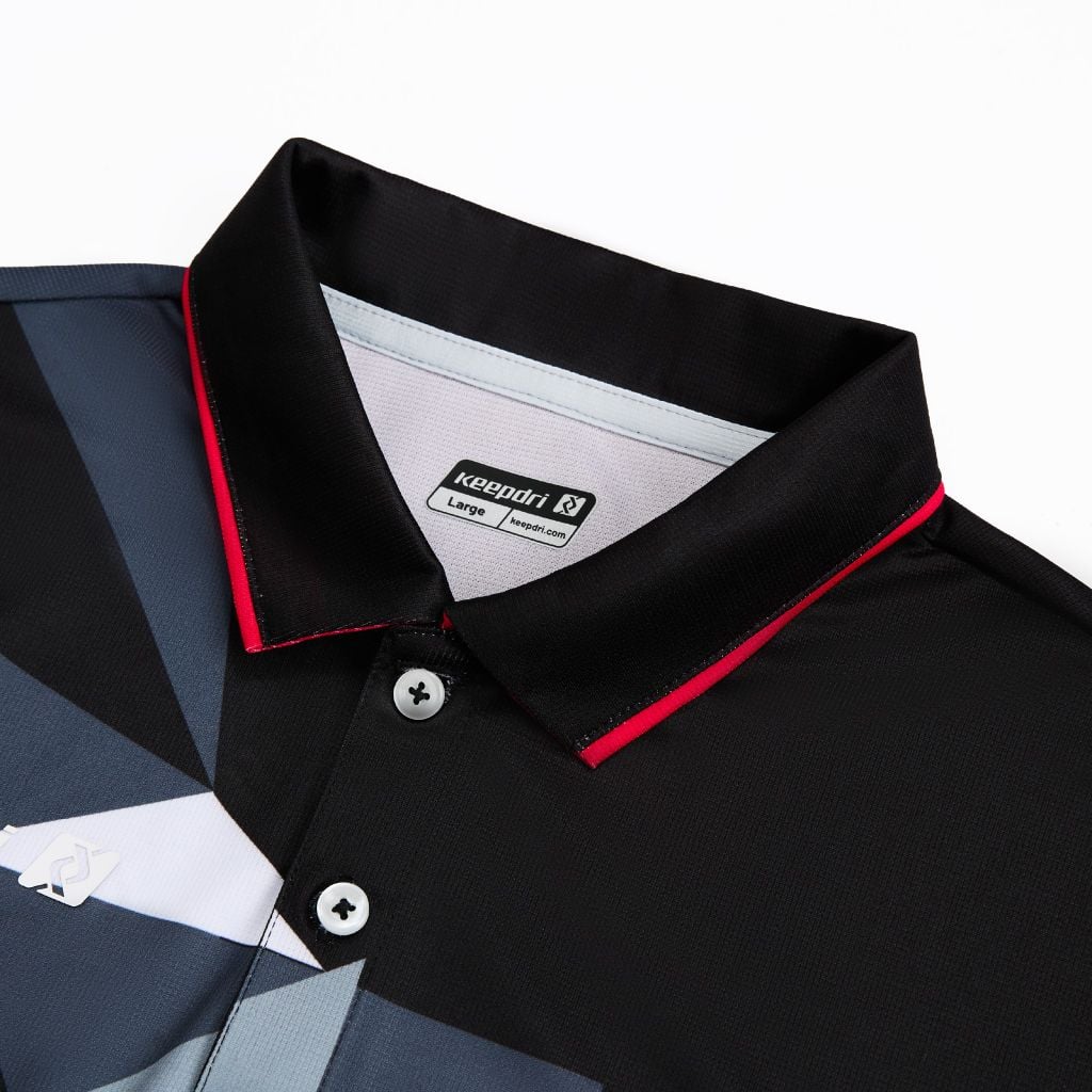 Áo Pickleball - Tennis polo họa tiết xanh đen