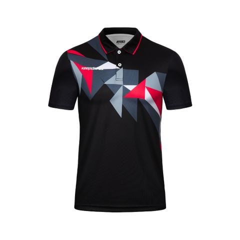 Áo Pickleball - Tennis polo họa tiết xanh đen