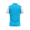 Áo thun đồng phục polo họa tiết xanh ya phối trắng 