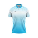Áo thun đồng phục polo họa tiết xanh ya phối trắng