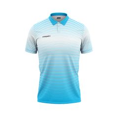 Áo thun đồng phục polo họa tiết xanh ya phối trắng