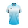  Áo thun đồng phục polo họa tiết xanh ya phối trắng 