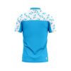  Áo thun đồng phục polo xanh ya phối họa tiết trắng 