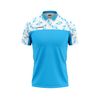  Áo thun đồng phục polo xanh ya phối họa tiết trắng 