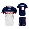  Bộ Bóng Đá Thiết Kế - Họa Tiết Xanh Navy Phối Đỏ 