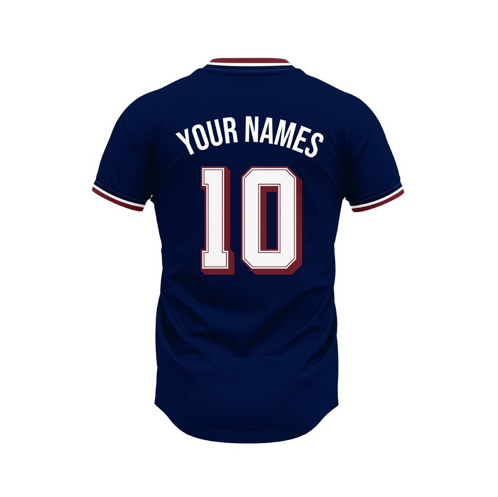 Bộ Bóng Đá Thiết Kế - Họa Tiết Xanh Navy Phối Đỏ