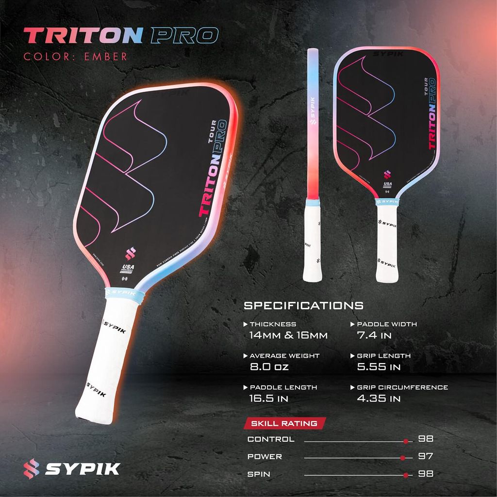 Vợt Pickleball Triton Pro (16mm) - Ember color