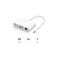 CÁP CHUYỂN UGREEN USB TYPE-C ra VGA + USB 3.0 HỖ TRỢ LAN