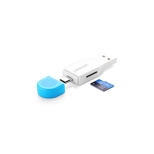 ĐẦU ĐỌC THẺ UGREEN TF + MICRO-SD 2 CỔNG USB + OTG Micro USB