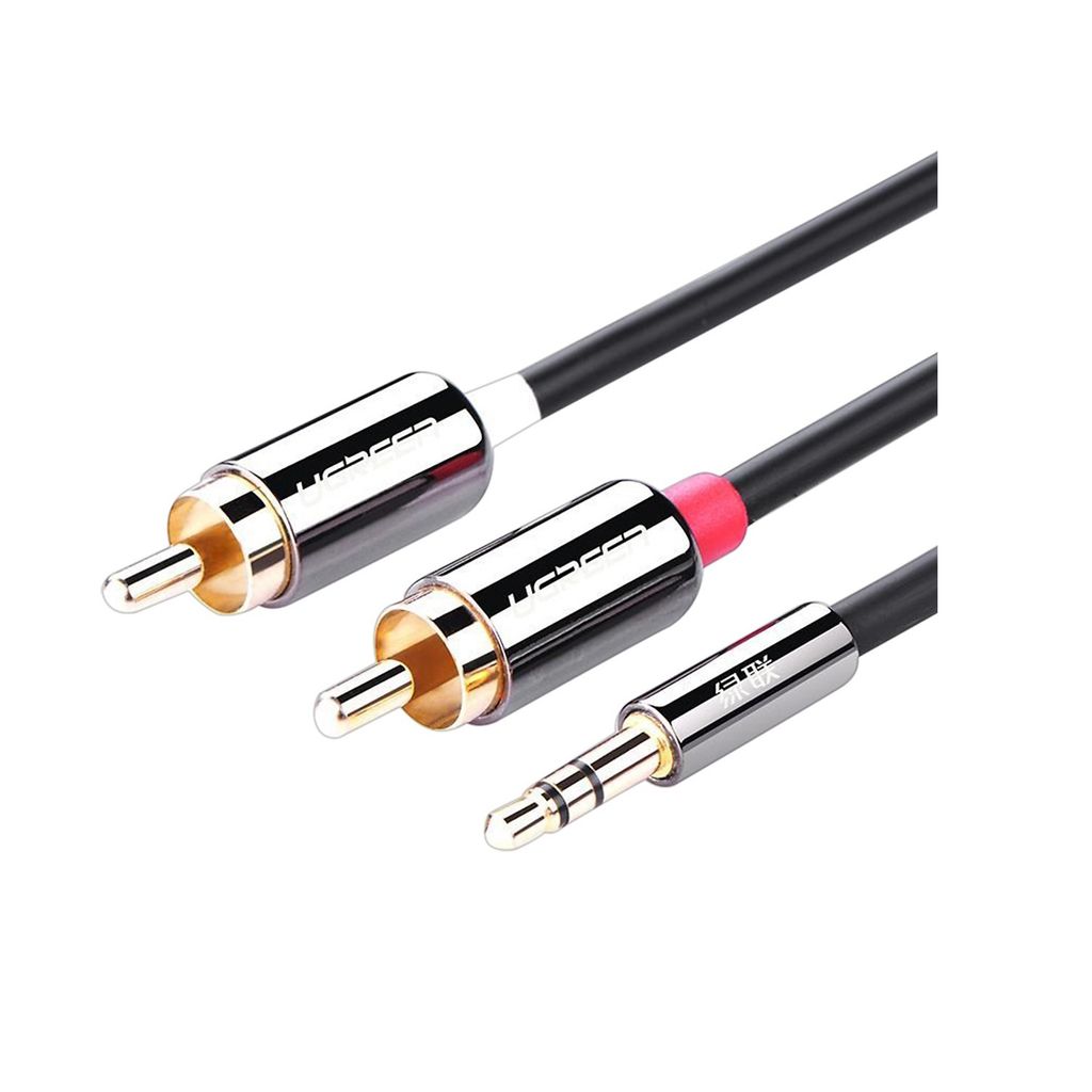 CÁP CHUYỂN AUDIO UGREEN 3.5mm ra 2 ĐẦU RCA 1.5m