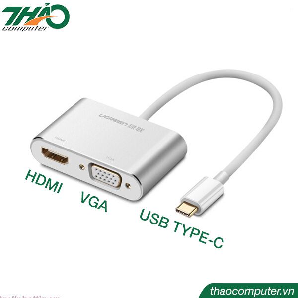 CÁP CHUYỂN UGREEN USB TYPE-C ra HDMI + VGA