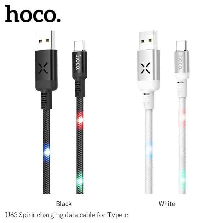 CABLE HOCO USB TO MICRO ĐÈN LED 120CM U63 WH