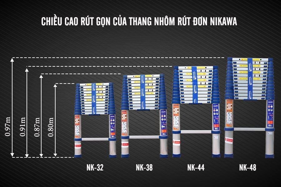 THANG NHÔM RÚT GỌN NIKAWA NK48 – Bảo Hộ Bình An