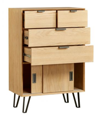 TỦ NHIỀU NGĂN GỖ HDF PHỦ VERNEER SỒI CAO CẤP OHAHA 001