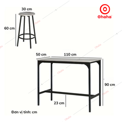 Bộ bàn ăn đa năng có ghế Ohaha - BA015