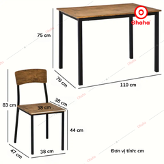 Bộ bàn ăn đa năng có ghế Ohaha - BA017