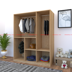 Tủ quần áo gỗ cao su tự nhiên phủ venner sồi Ohaha - VE005