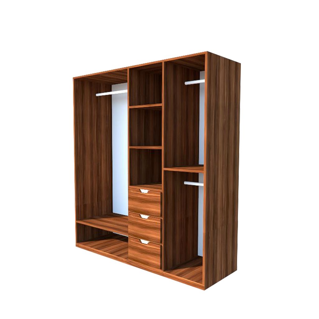 Tủ quần áo gỗ công nghiệp 3 cánh Ohaha (Nâu phối trắng) - TQA017