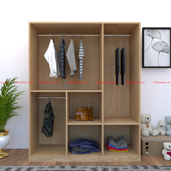 Tủ quần áo gỗ cao su tự nhiên phủ venner sồi Ohaha - VE005