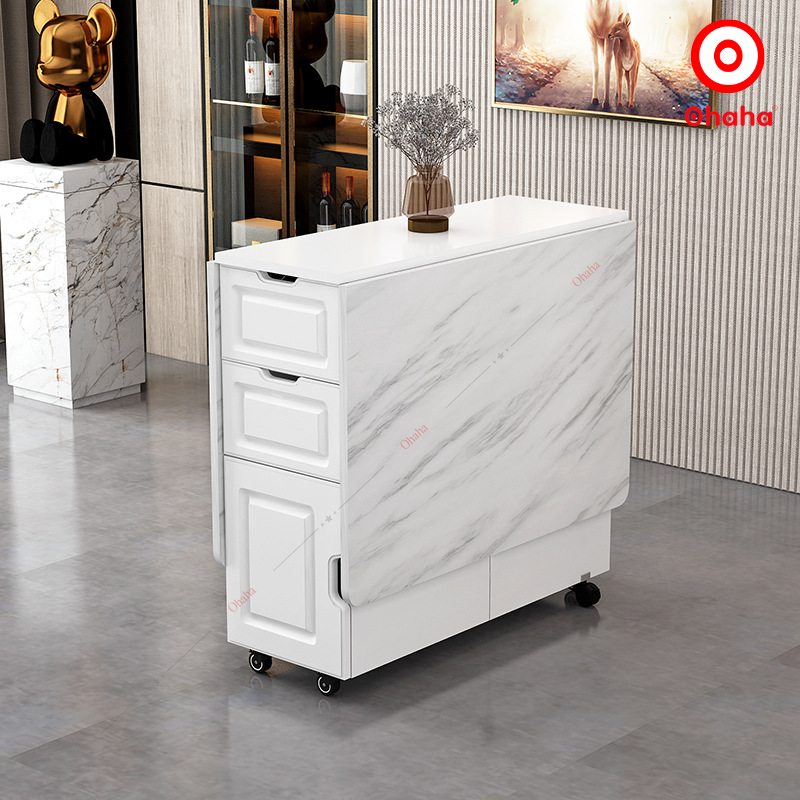 Bàn ăn thông minh xếp gọn Ohaha có bánh xe - BA026